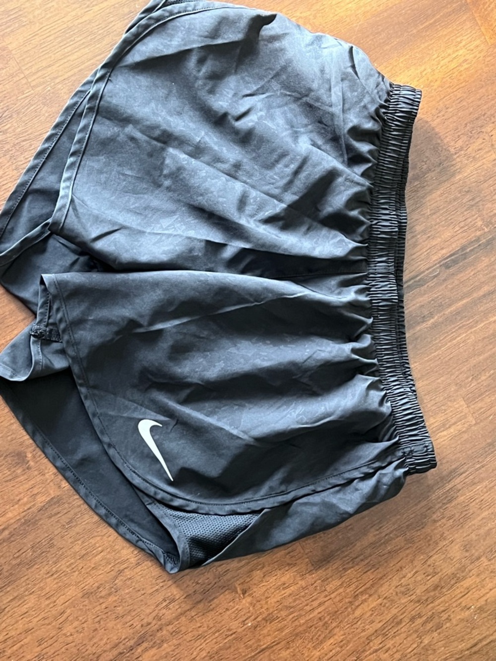 Nike Black Athletic Shorts with White Swoosh